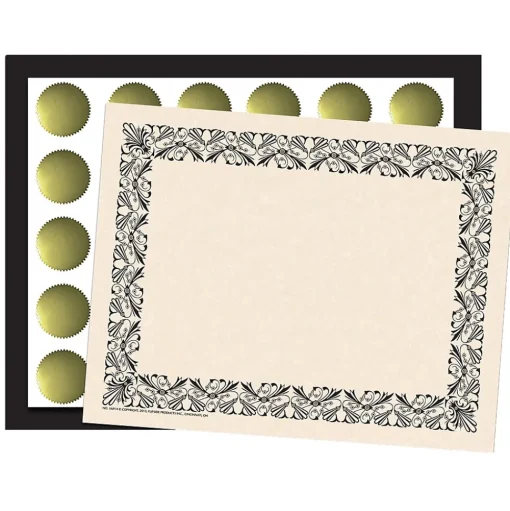 Hayes Awards & Certificates<Art Deco Certificate Set, 9" x 12", Black, 110/Set (H-VA437)
