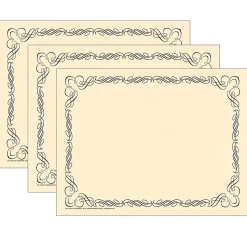 Flipside Classroom Paper<Hayes Publishing Arabesque Black Border Paper, 8.5" x 11", 50 Per Pack, 3 Packs (H-VA910-3)