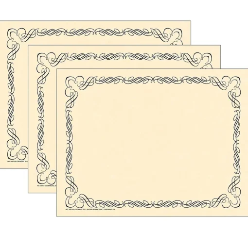 Flipside Classroom Paper<Hayes Publishing Arabesque Black Border Paper, 8.5" x 11", 50 Per Pack, 3 Packs (H-VA910-3)
