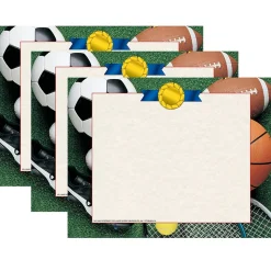 Flipside Classroom Paper<Hayes Publishing Athletic Border Paper, 8.5" x 11, 50 Sheets Per Pack, 3 Packs (H-VA642-3)