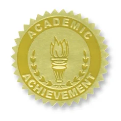 Flipside Awards & Certificates<Hayes Publishing Gold Foil Embossed, Academic Achievement, Certificate Seals, 54 Per Pack, 3 Packs (H-VA372-3)