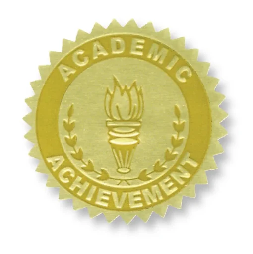 Flipside Awards & Certificates<Hayes Publishing Gold Foil Embossed, Academic Achievement, Certificate Seals, 54 Per Pack, 3 Packs (H-VA372-3)