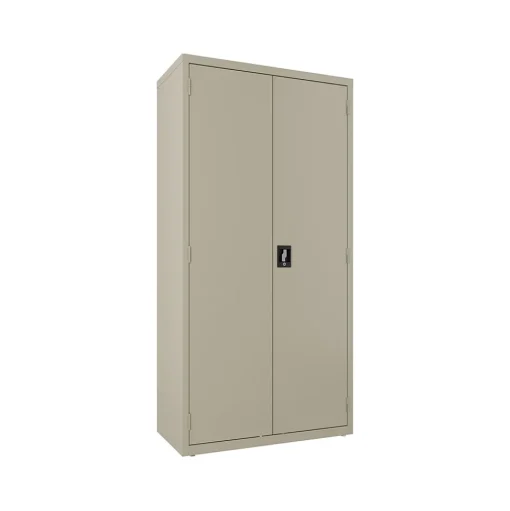 Hirsh Storage Cabinets<72" Steel Wardrobe Cabinet with 4 Shelves, Putty (22631)