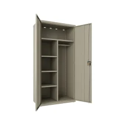 Hirsh Storage Cabinets<72" Steel Wardrobe Cabinet with 4 Shelves, Putty (22631)