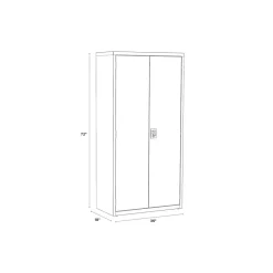 Hirsh Storage Cabinets<72" Steel Wardrobe Cabinet with 4 Shelves, Putty (22631)