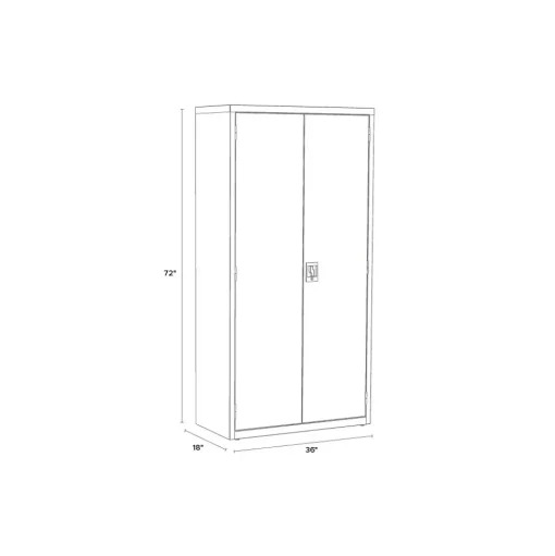 Hirsh Storage Cabinets<72" Steel Wardrobe Cabinet with 4 Shelves, Putty (22631)