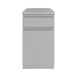 Hirsh File Cabinets<2-Drawer Mobile Vertical File Cabinet, Letter Size, Lockable, 27.75"H x 15"W x 19.88"D, Arctic Silver (25034)
