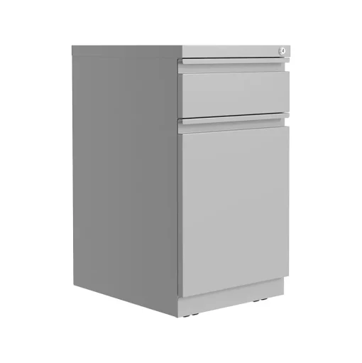 Hirsh File Cabinets<2-Drawer Mobile Vertical File Cabinet, Letter Size, Lockable, 27.75"H x 15"W x 19.88"D, Arctic Silver (25034)