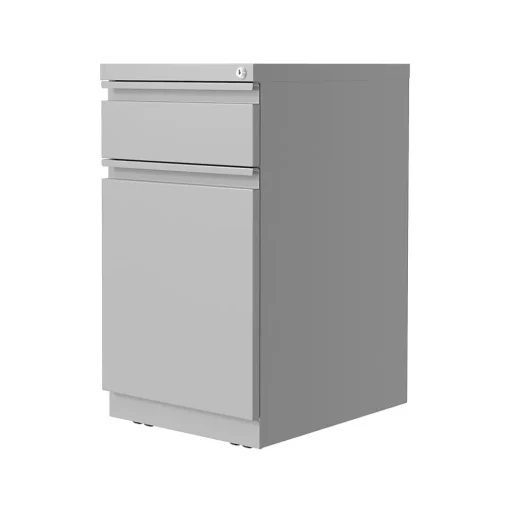 Hirsh File Cabinets<2-Drawer Mobile Vertical File Cabinet, Letter Size, Lockable, 27.75"H x 15"W x 19.88"D, Arctic Silver (25034)