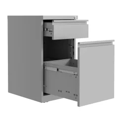 Hirsh File Cabinets<2-Drawer Mobile Vertical File Cabinet, Letter Size, Lockable, 27.75"H x 15"W x 19.88"D, Arctic Silver (25034)