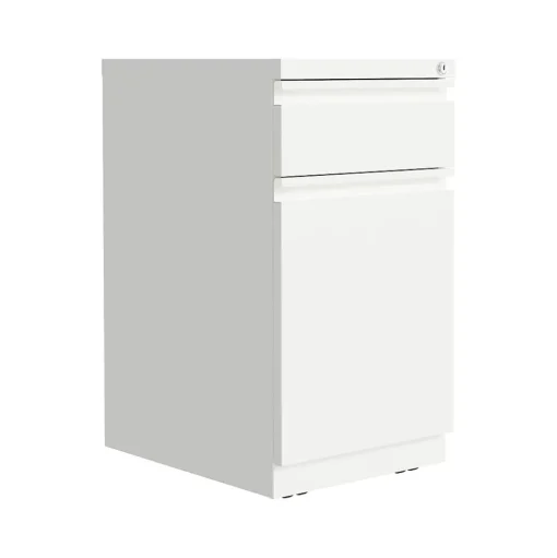 Hirsh File Cabinets<2-Drawer Mobile Vertical File Cabinet, Letter Size, Lockable, 27.75"H x 15"W x 19.88"D, White (25033)