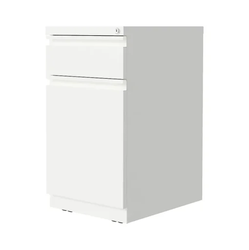 Hirsh File Cabinets<2-Drawer Mobile Vertical File Cabinet, Letter Size, Lockable, 27.75"H x 15"W x 19.88"D, White (25033)