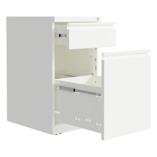 Hirsh File Cabinets<2-Drawer Mobile Vertical File Cabinet, Letter Size, Lockable, 27.75"H x 15"W x 19.88"D, White (25033)