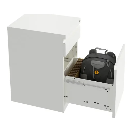 Hirsh File Cabinets<2-Drawer Mobile Vertical File Cabinet, Letter Size, Lockable, 27.75"H x 15"W x 19.88"D, White (25033)