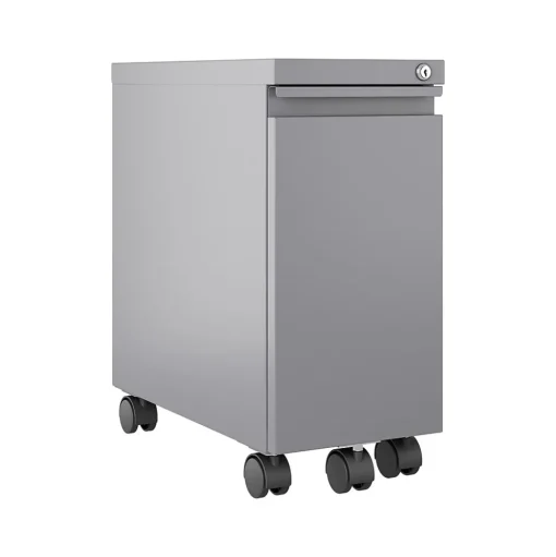 Hirsh File Cabinets<2-Drawer Mobile Vertical File Cabinet, Letter/Legal Size, Lockable, 21.75"H x 10"W x 19.88"D, Arctic Silver (24045)