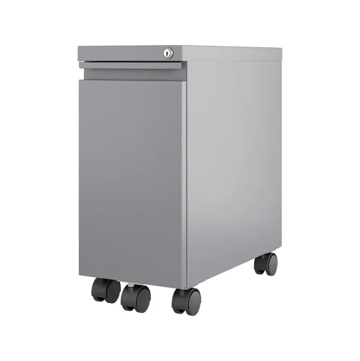 Hirsh File Cabinets<2-Drawer Mobile Vertical File Cabinet, Letter/Legal Size, Lockable, 21.75"H x 10"W x 19.88"D, Arctic Silver (24045)