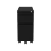 Hirsh File Cabinets<2-Drawer Mobile Vertical File Cabinet, Letter/Legal Size, Lockable, 21.75"H x 10"W x 19.88"D, Black (22651)