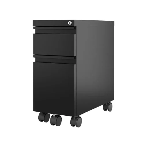 Hirsh File Cabinets<2-Drawer Mobile Vertical File Cabinet, Letter/Legal Size, Lockable, 21.75"H x 10"W x 19.88"D, Black (22651)
