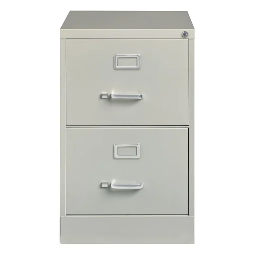 Hirsh File Cabinets<2-Drawer Vertical File Cabinet, Legal Size, Lockable, 28.37"H x 18"W x 25"D, Light Gray (14414)