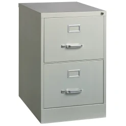 Hirsh File Cabinets<2-Drawer Vertical File Cabinet, Legal Size, Lockable, 28.37"H x 18"W x 25"D, Light Gray (14414)