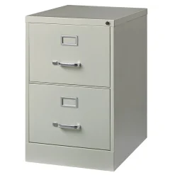 Hirsh File Cabinets<2-Drawer Vertical File Cabinet, Legal Size, Lockable, 28.37"H x 18"W x 25"D, Light Gray (14414)
