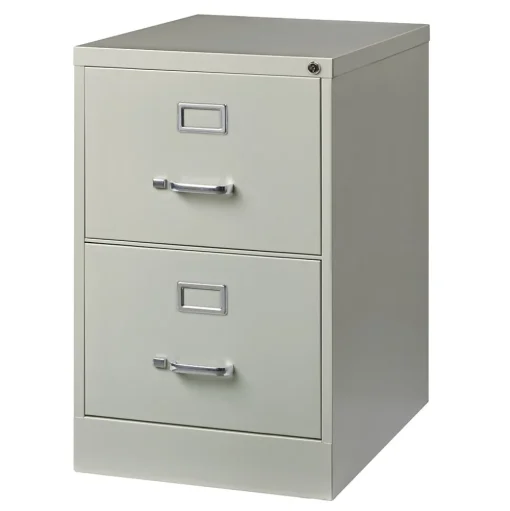 Hirsh File Cabinets<2-Drawer Vertical File Cabinet, Legal Size, Lockable, 28.37"H x 18"W x 25"D, Light Gray (14414)