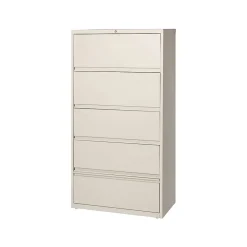 Hirsh File Cabinets<HL10000 Series 5-Drawer Lateral File Cabinet, Locking, Letter/Legal, Putty, 36" (17901)