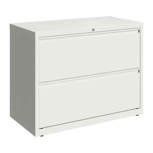 Hirsh File Cabinets<HL10000 Series 2-Drawer Lateral File Cabinet, Locking, Letter/Legal, White, 36" (23700)