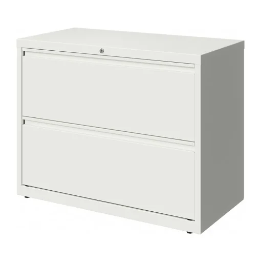Hirsh File Cabinets<HL10000 Series 2-Drawer Lateral File Cabinet, Locking, Letter/Legal, White, 36" (23700)