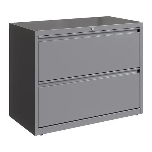 Hirsh File Cabinets<HL10000 Series 2-Drawer Lateral File Cabinet, Locking, Letter/Legal, Arctic Silver, 36" (23744)