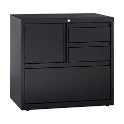 Hirsh File Cabinets<HL8000 Series 3-Drawer Lateral File Cabinet, Locking, Letter/Legal, Black, 30" (19628)
