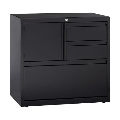 Hirsh File Cabinets<HL8000 Series 3-Drawer Lateral File Cabinet, Locking, Letter/Legal, Black, 30" (19628)
