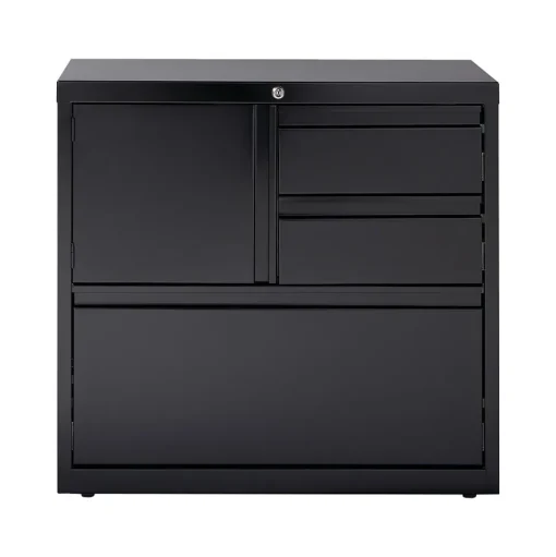 Hirsh File Cabinets<HL8000 Series 3-Drawer Lateral File Cabinet, Locking, Letter/Legal, Black, 30" (19628)