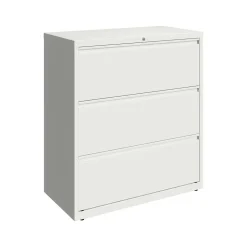 Hirsh File Cabinets<HL10000 Series 3-Drawer Lateral File Cabinet, Locking, Letter/Legal, White, 36" (23701)