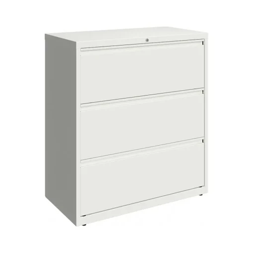 Hirsh File Cabinets<HL10000 Series 3-Drawer Lateral File Cabinet, Locking, Letter/Legal, White, 36" (23701)