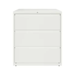 Hirsh File Cabinets<HL10000 Series 3-Drawer Lateral File Cabinet, Locking, Letter/Legal, White, 36" (23701)