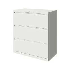 Hirsh File Cabinets<HL10000 Series 3-Drawer Lateral File Cabinet, Locking, Letter/Legal, White, 36" (23701)