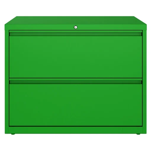 Hirsh File Cabinets<HL10000 Series 2-Drawer Lateral File Cabinet, Locking, Letter/Legal, Screaming Green, 36" (24250)