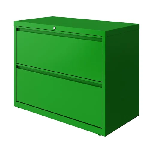 Hirsh File Cabinets<HL10000 Series 2-Drawer Lateral File Cabinet, Locking, Letter/Legal, Screaming Green, 36" (24250)