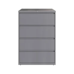 Hirsh File Cabinets<HL10000 Series 4-Drawer Lateral File Cabinet, Locking, Letter/Legal, Arctic Silver, 36" (23746)
