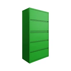 Hirsh File Cabinets<HL10000 Series 5-Drawer Lateral File Cabinet, Locking, Letter/Legal, Screaming Green, 36" (24259)