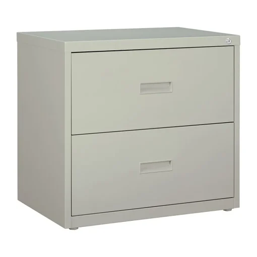 Hirsh File Cabinets<HL1000 Series 2-Drawer Lateral File Cabinet, Letter/Legal Size, Lockable, 28"H x 30"W x 18.63"D, Light Gray (19439)