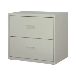 Hirsh File Cabinets<HL1000 Series 2-Drawer Lateral File Cabinet, Letter/Legal Size, Lockable, 28"H x 30"W x 18.63"D, Light Gray (19439)