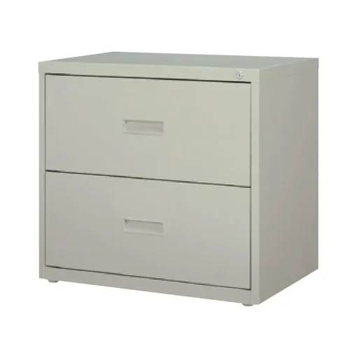 Hirsh File Cabinets<HL1000 Series 2-Drawer Lateral File Cabinet, Letter/Legal Size, Lockable, 28"H x 30"W x 18.63"D, Light Gray (19439)