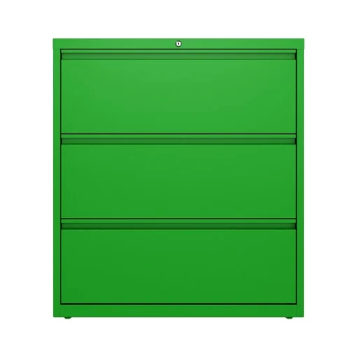 Hirsh File Cabinets<HL10000 Series 3-Drawer Lateral File Cabinet, Locking, Letter/Legal, Screaming Green, 36" (24253)
