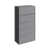 Hirsh File Cabinets<HL10000 Series 5-Drawer Lateral File Cabinet, Locking, Letter/Legal, Arctic Silver, 36" (23747)