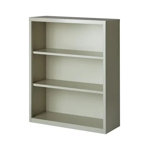 Hirsh Bookcases<HL8000 Series 42"H 3-Shelf Bookcase with Adjustable Shelves, Light Gray Steel (21991)