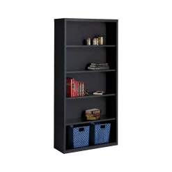 Hirsh Bookcases<HL8000 Series 72"H 5-Shelf Bookcase with Adjustable Shelves, Black Steel (21996)