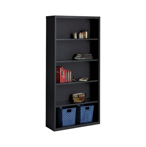 Hirsh Bookcases<HL8000 Series 72"H 5-Shelf Bookcase with Adjustable Shelves, Black Steel (21996)