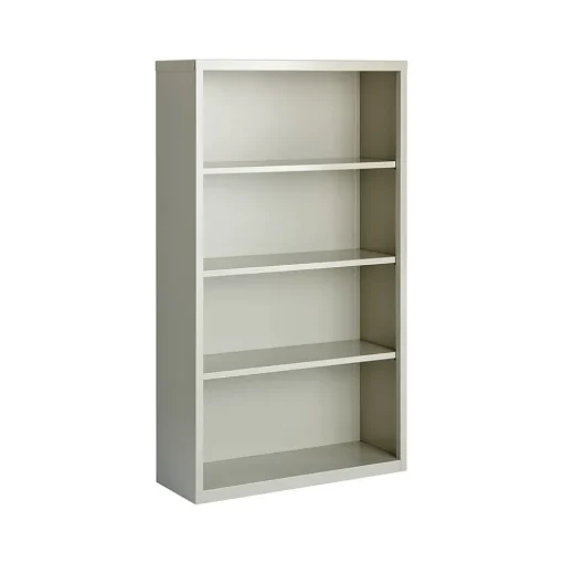 Hirsh Bookcases<HL8000 Series 60"H 4-Shelf Bookcase with Adjustable Shelves, Light Gray Steel (21994)